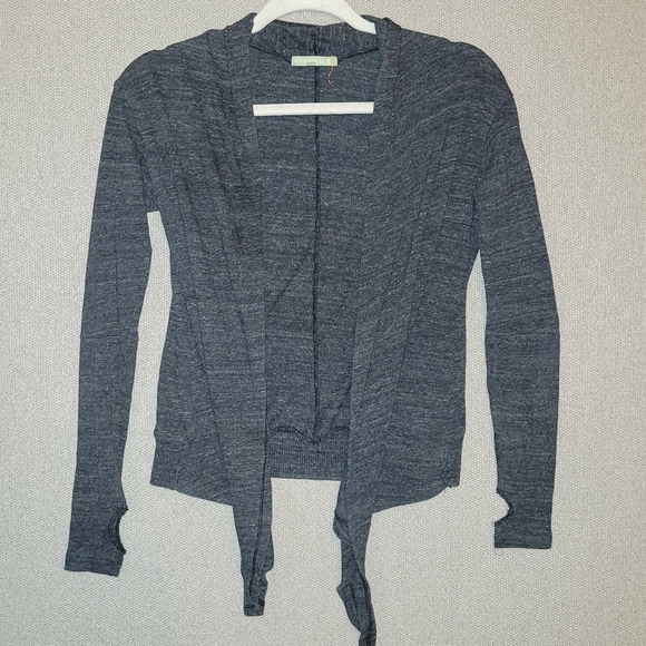 Alternative Sweaters - Alternative Earth Size Small Heather Gray Open Cardigan